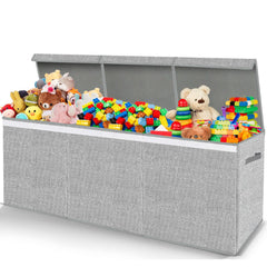 Pantryily extra-large toy box collapsible storage shows spacious organization for living rooms.