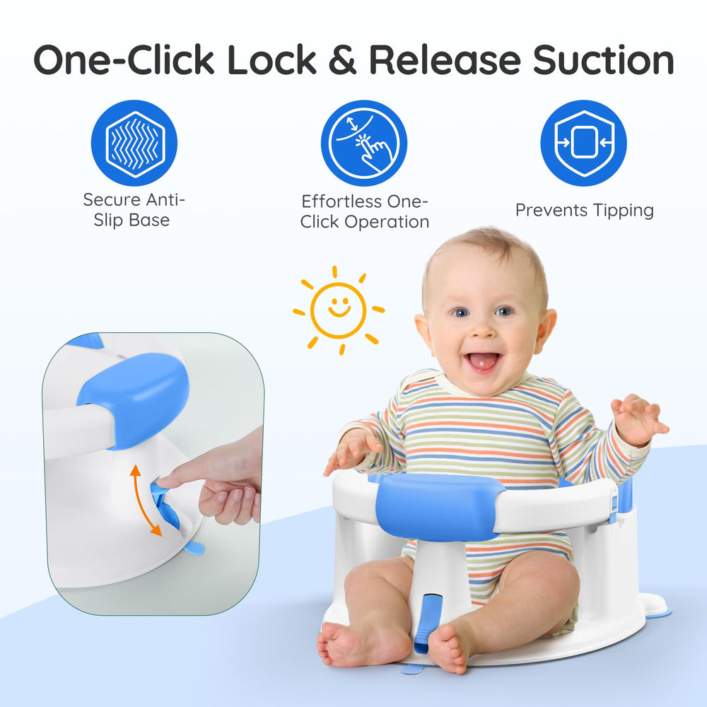 PANUSU Baby Bath Seat anti-slip cushion ensures comfortable grip