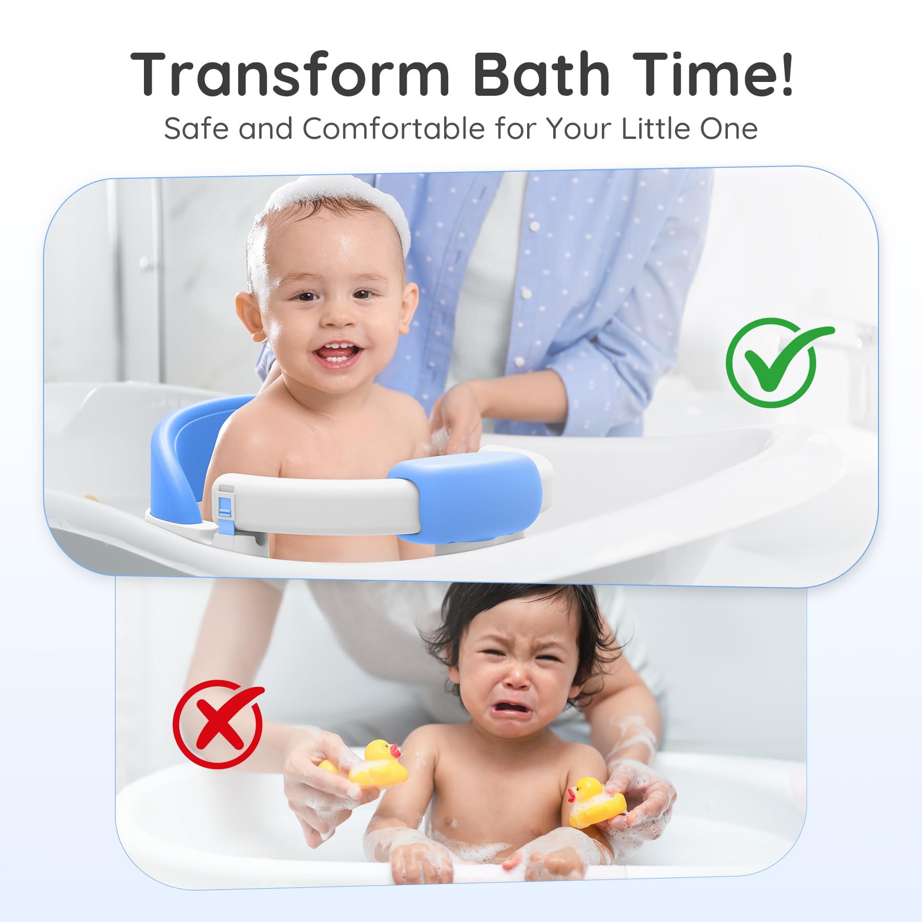 PANUSU Baby Bath Seat BPA-free materials for skin-friendly use