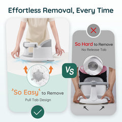 PANUSU baby bath seat locking armrests keep a squirmy baby safe during bath.