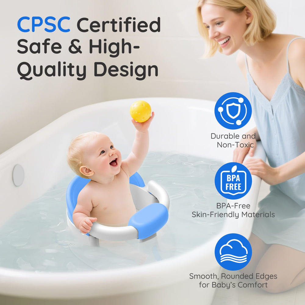 PANUSU Baby Bath Seat showing locking lever for easy release