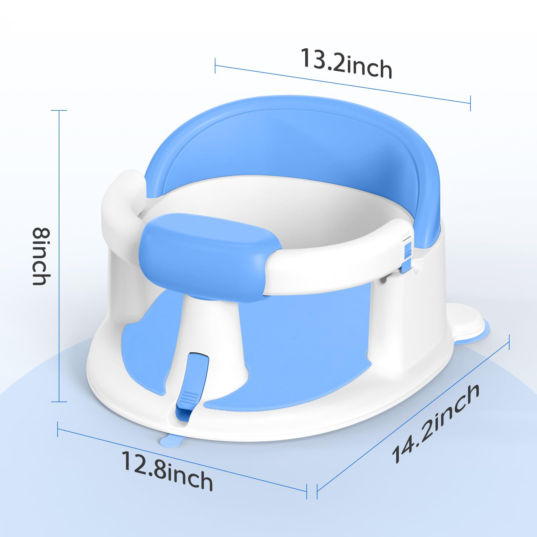 PANUSU Bath Seat wall-storage feature for compact, out-of-the-way storage