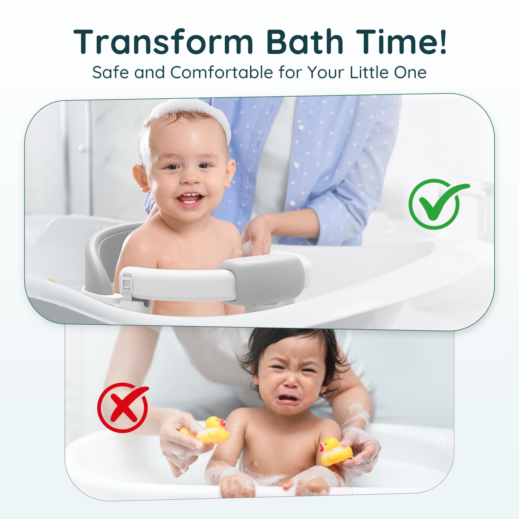 PANUSU bath seat one-hand access design enables easy placement with one hand.