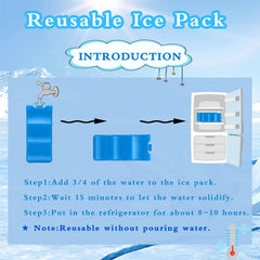 Panxxsen breastmilk ice pack water-fill step illustrates easy preparation for reuse