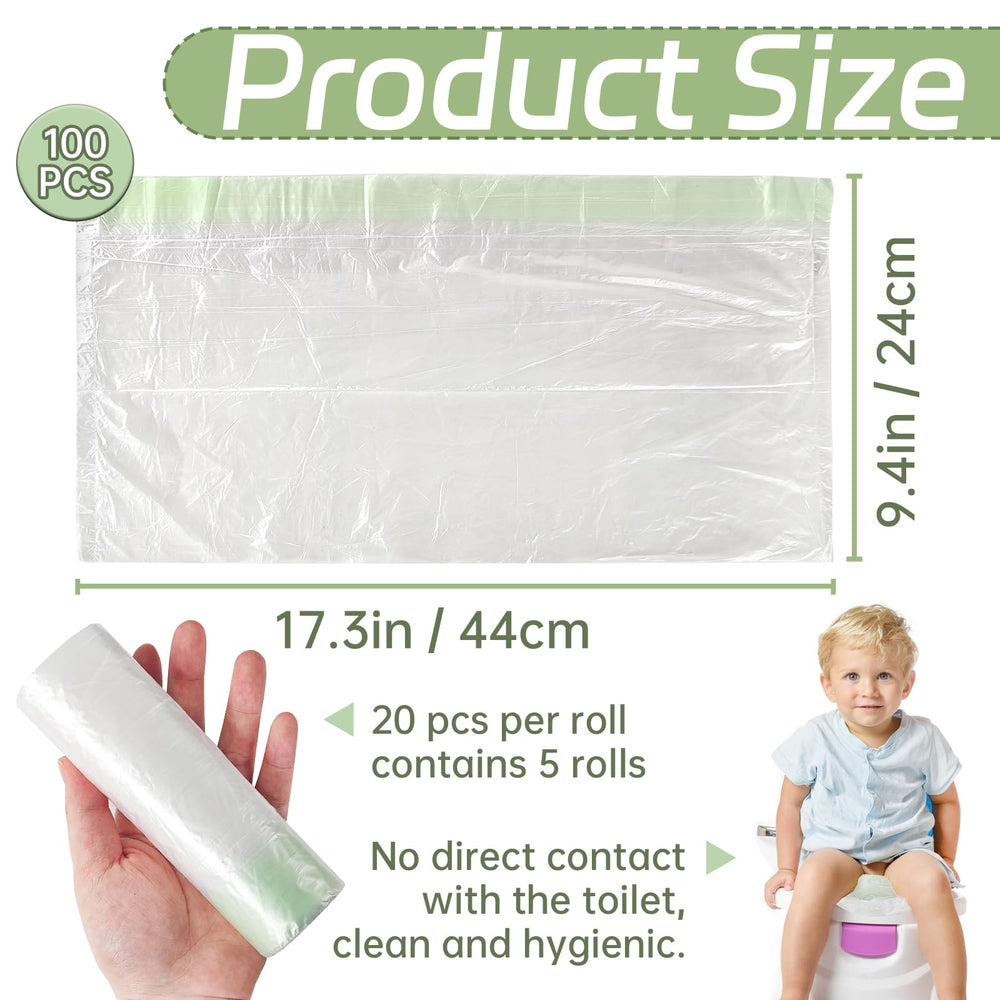 Panxxsen potty liner drawstring close-up highlights secure knot-and-dispose feature