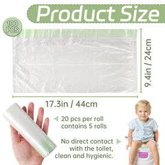 Panxxsen potty liner drawstring close-up highlights secure knot-and-dispose feature