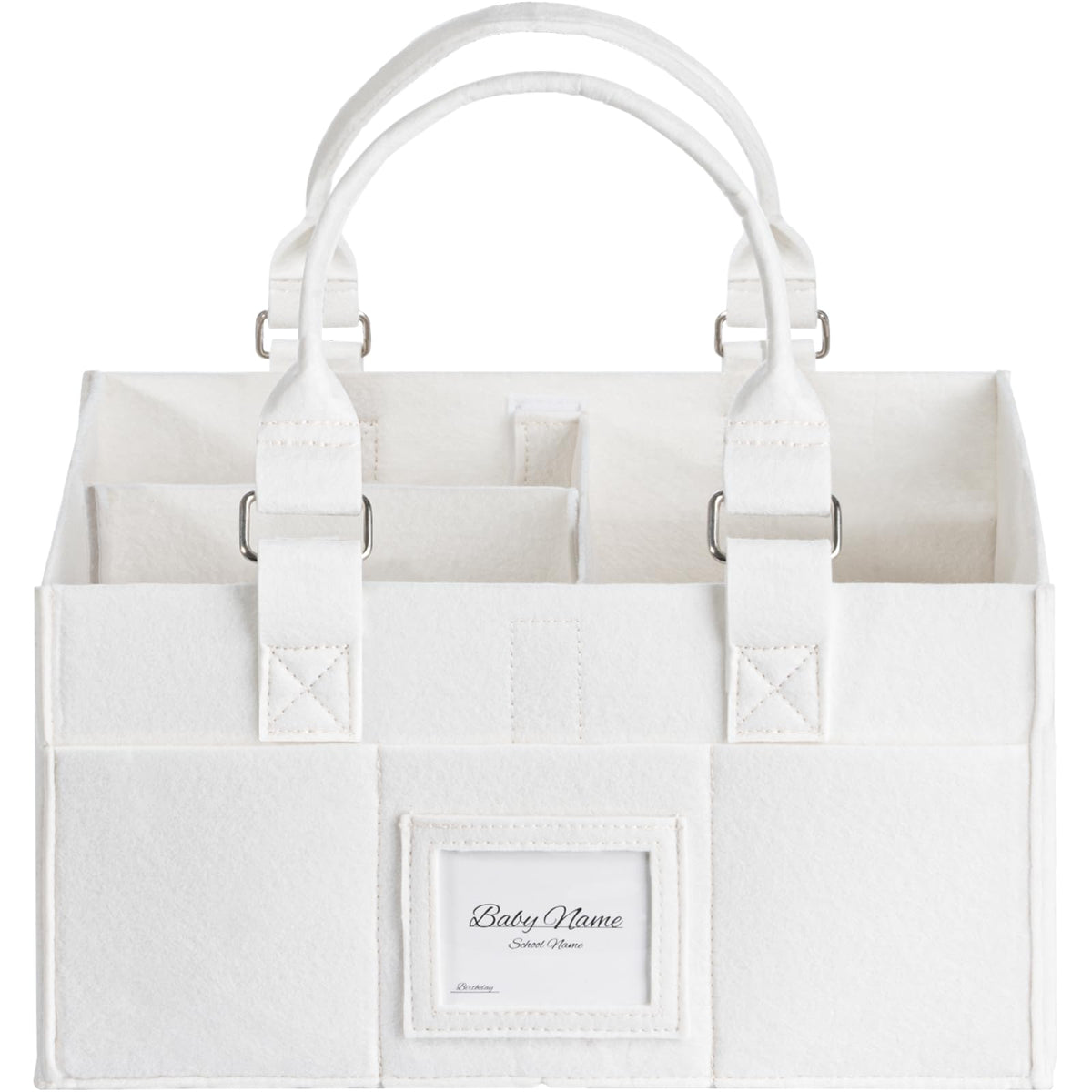PaoveFor baby diaper caddy organizer in white large keeps nursery essentials organized.