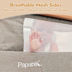 Papablic 4-in-1 bassinet adjustable height with six levels for sleepers and parents.