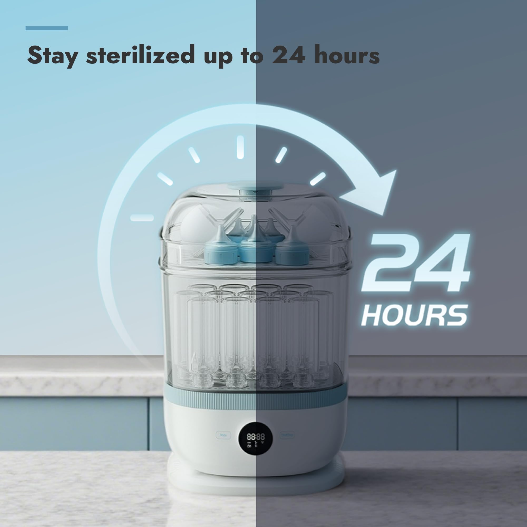 Papablic Pro Max keeps bottles fresh up to 24 hours after cycle