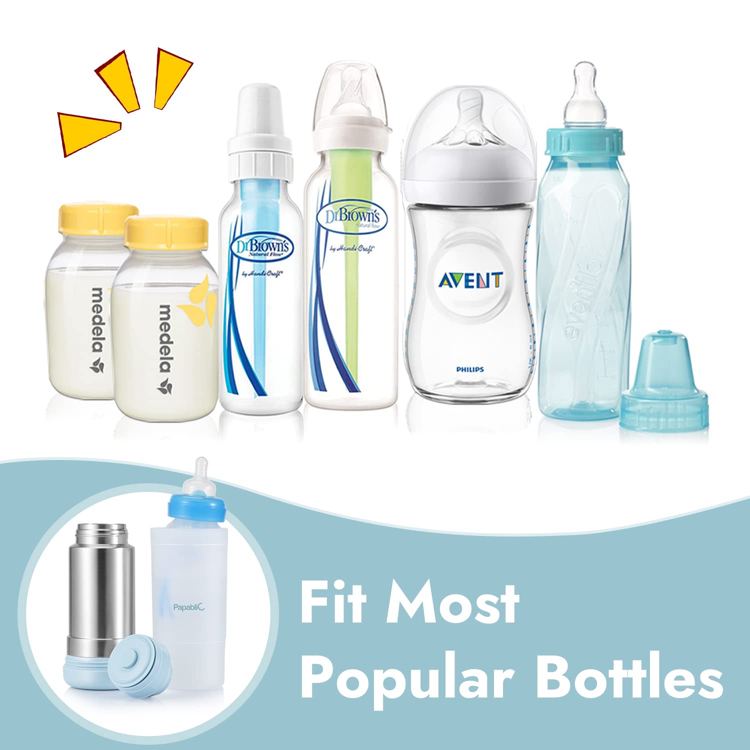 Papablic 12oz capacity keeps a full bottle warm during trips.