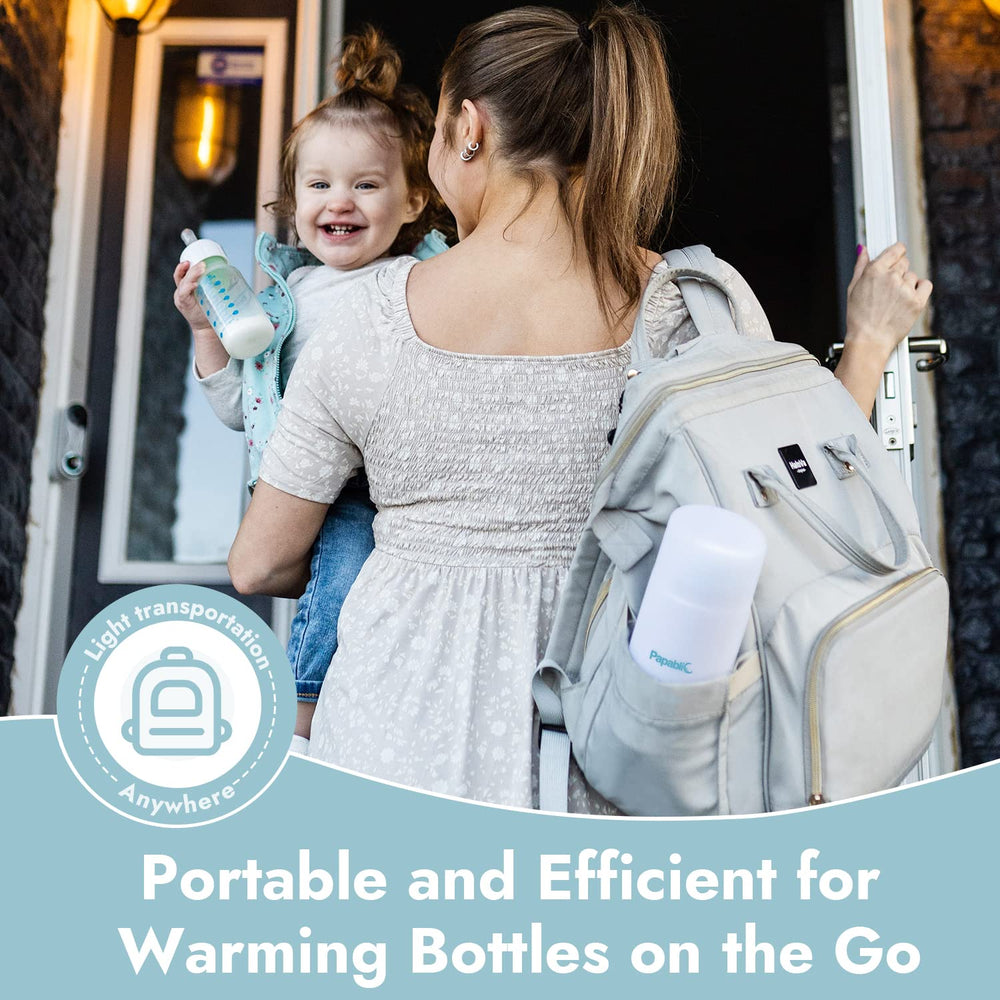 Papablic bottle warmer stainless-steel double-wall keeps water hot longer.