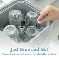 Papablic bottle washer compatibility shown, works with many machines.