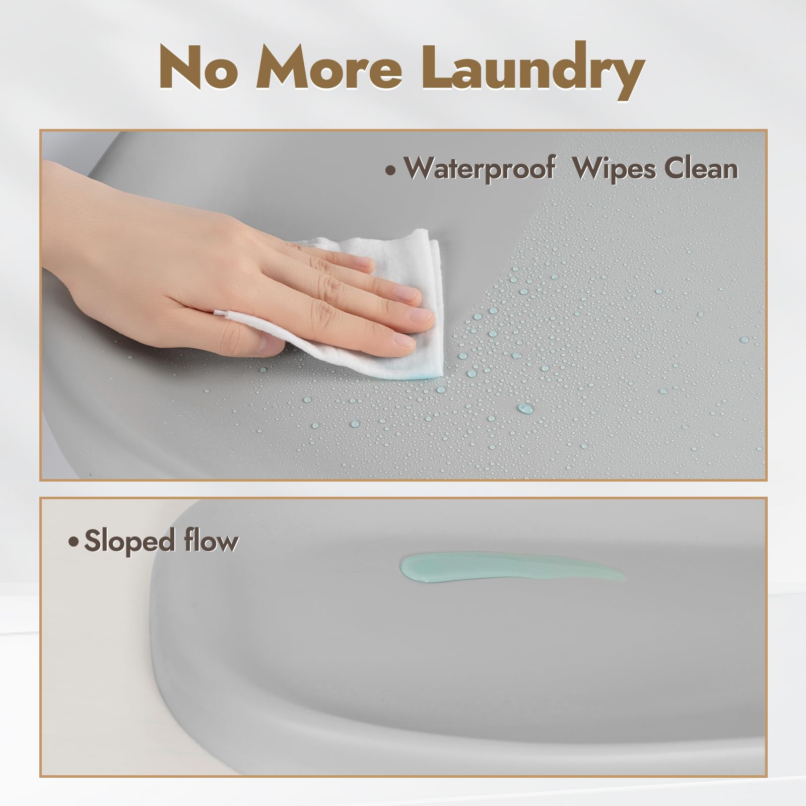 Papablic wipeable changing pad with removable safety strap for flexible baby security