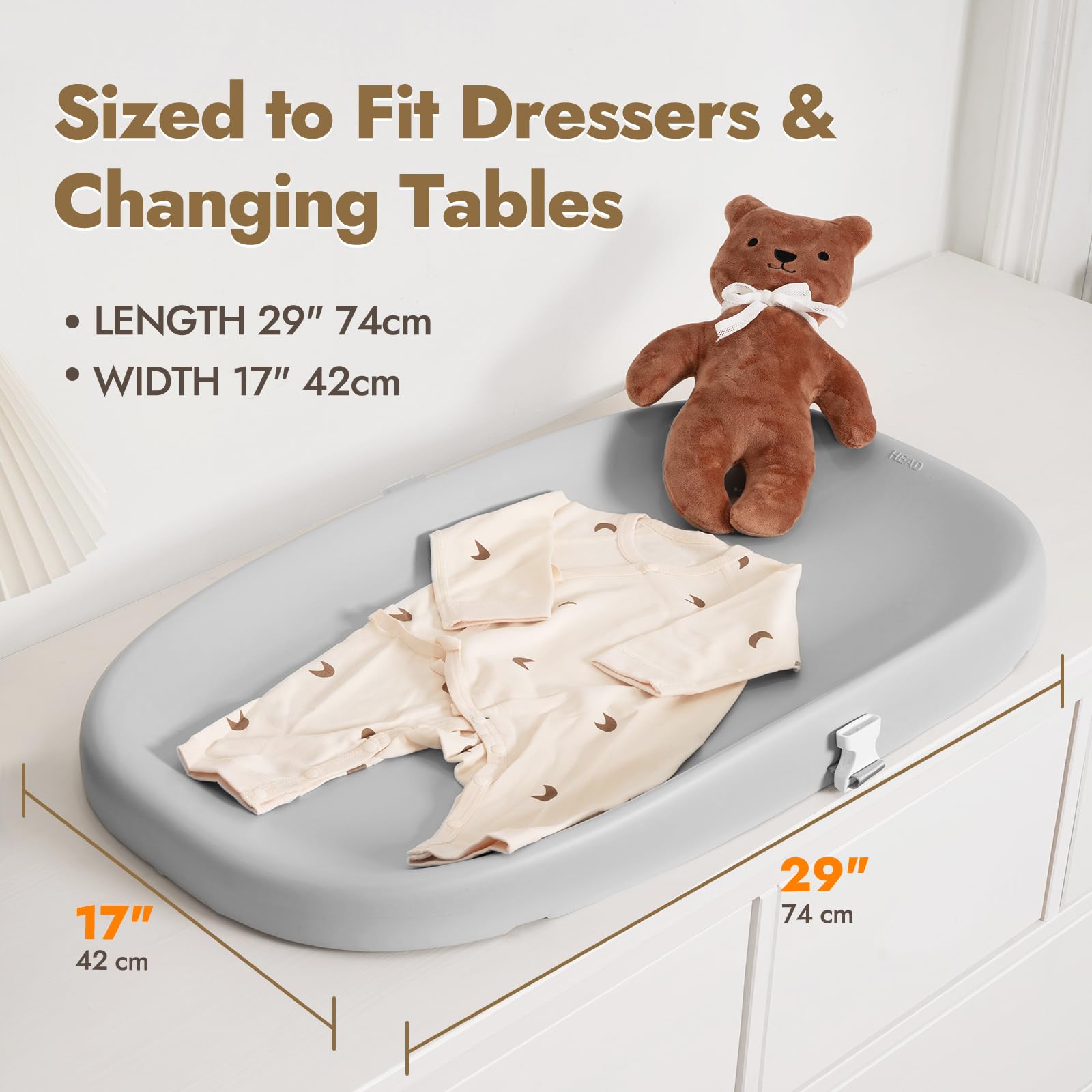 Papablic changing pad waterproof surface ideal for easy wipe-clean messes