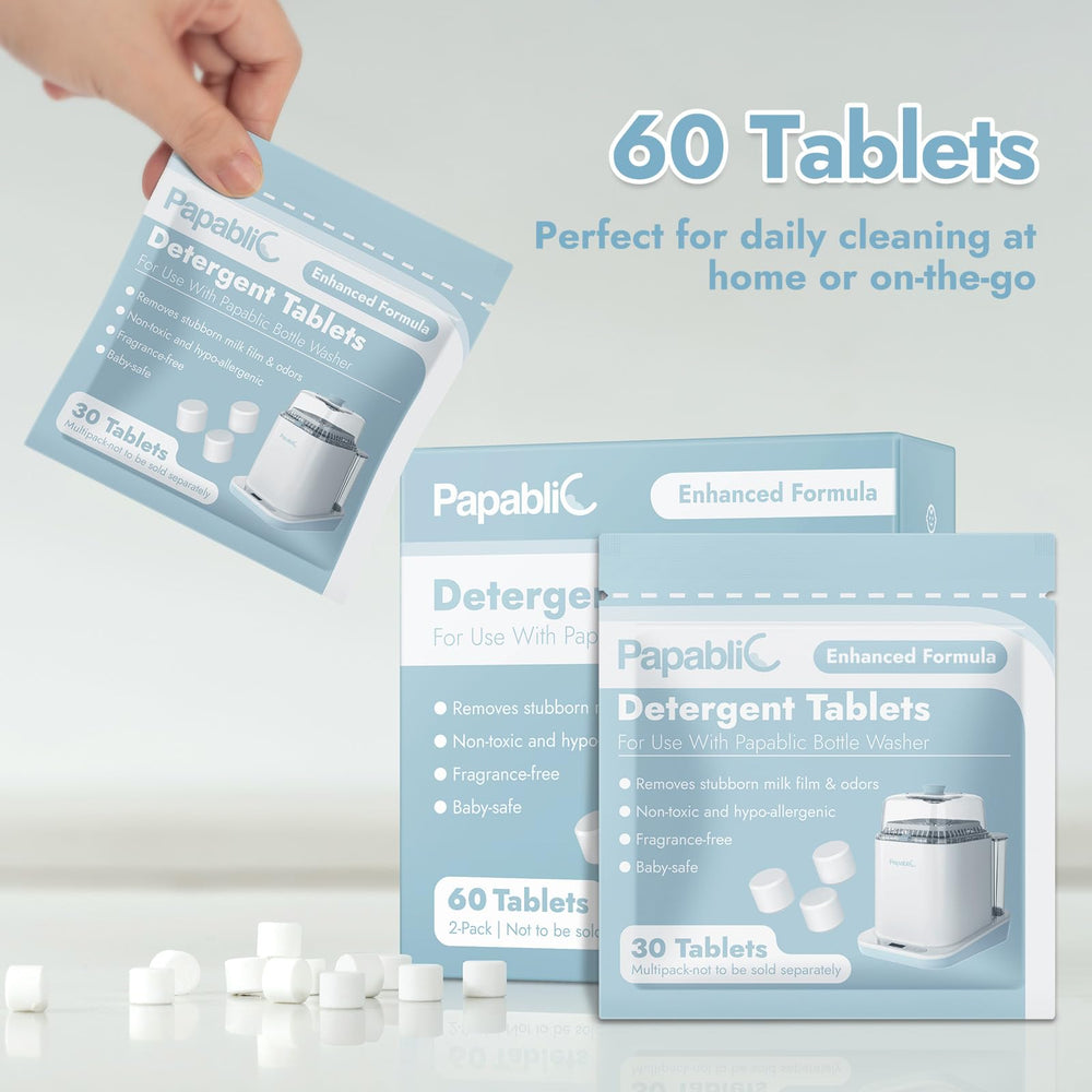 Papablic dual purpose tablets for bottle washers and hand washing.