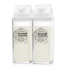 Papablic glass breastmilk pitcher front view showing 17oz capacity for organized fridge storage