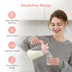 Papablic glass pitcher lid detail highlighting BPA-free lid and flip lock
