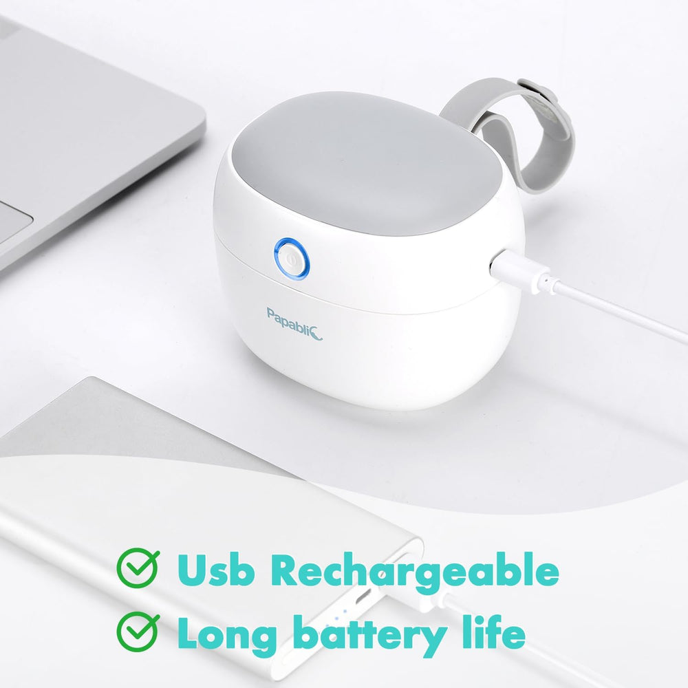 Papablic pacifier sanitizer fits two pacifiers for twins during travel.