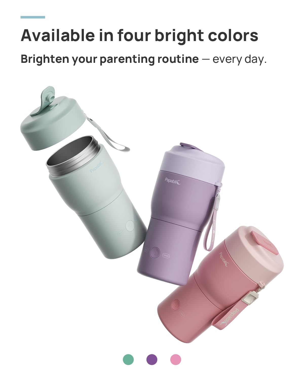 Slim, compact design fits hand, bag, and cup holders