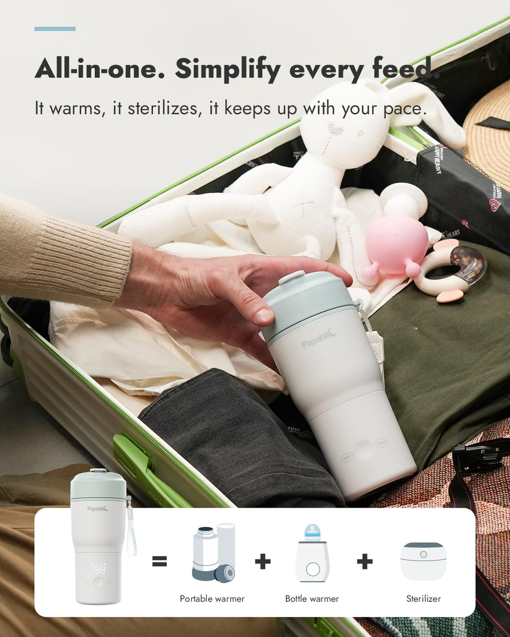 Papablic ultra-fast heating warms 4 oz milk quickly for nighttime feeds