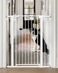Papacare 42in gate height demonstrates tall barrier for stair safety.