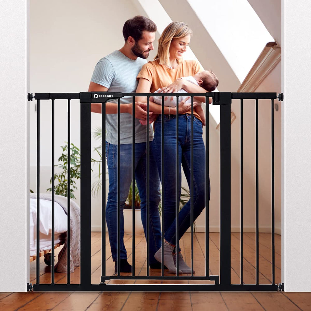 Papacare extra tall 36-inch black gate fits doorways and stairs for safety.