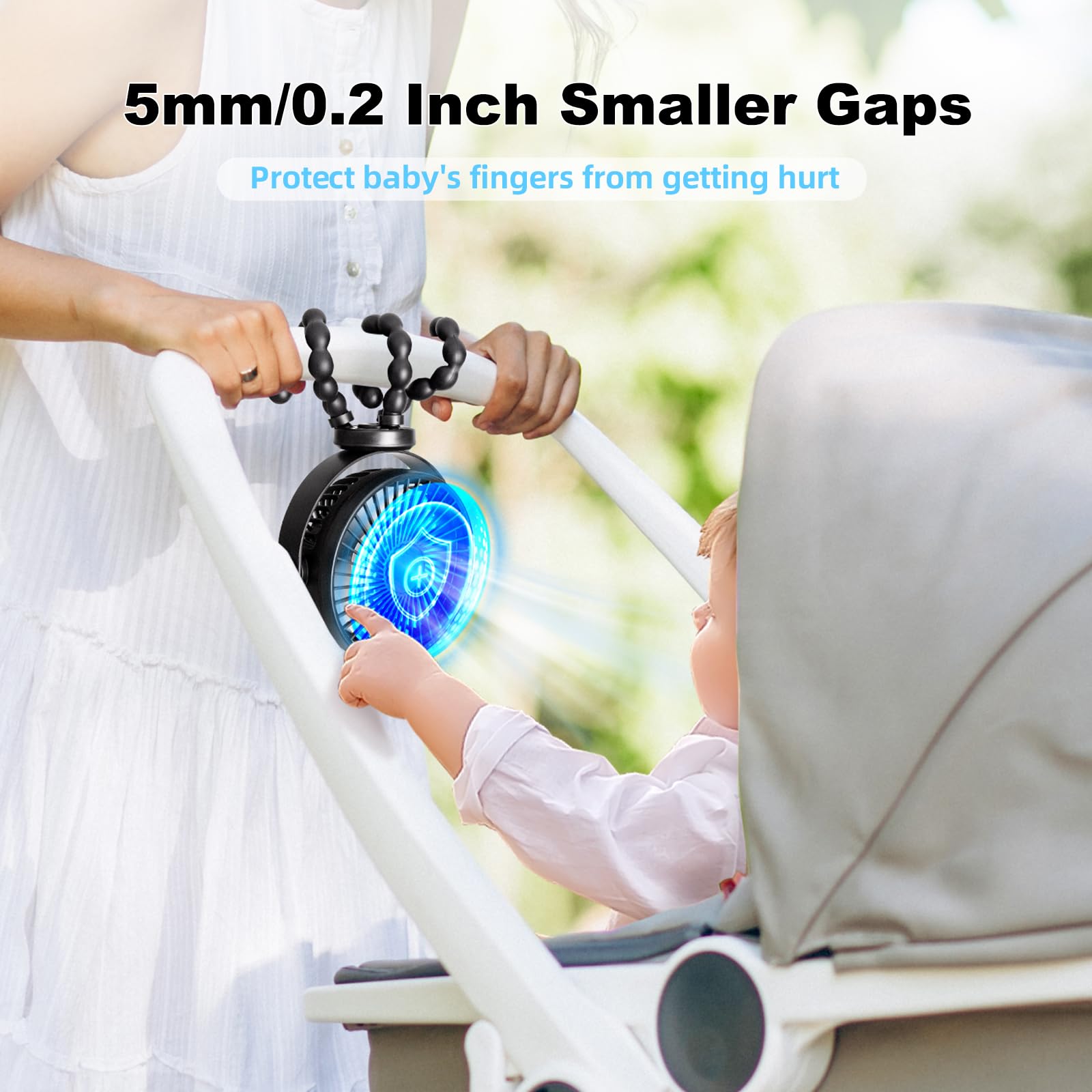 PaPaFboy tripod-rotation-fan demonstrates 360-degree adjustability for precise wind direction.