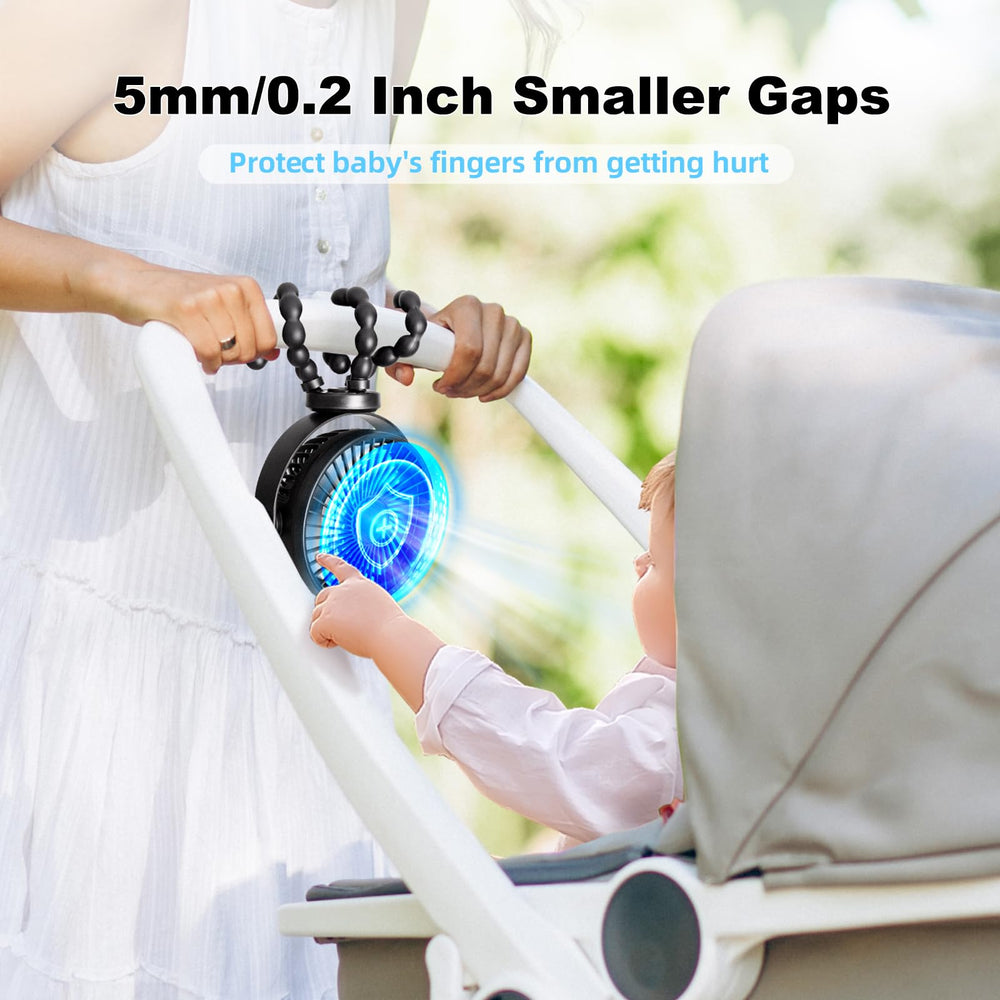 PaPaFboy tripod-rotation-fan demonstrates 360-degree adjustability for precise wind direction.
