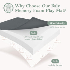 PapaMama 50x50 playpen mat with non-slip backing keeps baby safe during play.