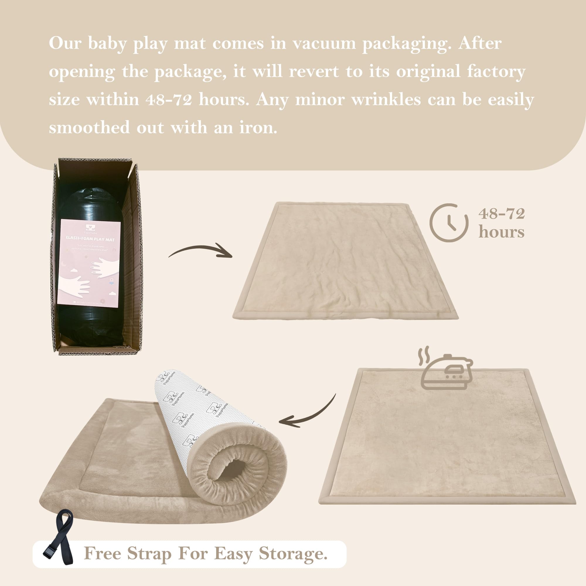 PapaMama camping-use image shows mat on outdoor picnic setup