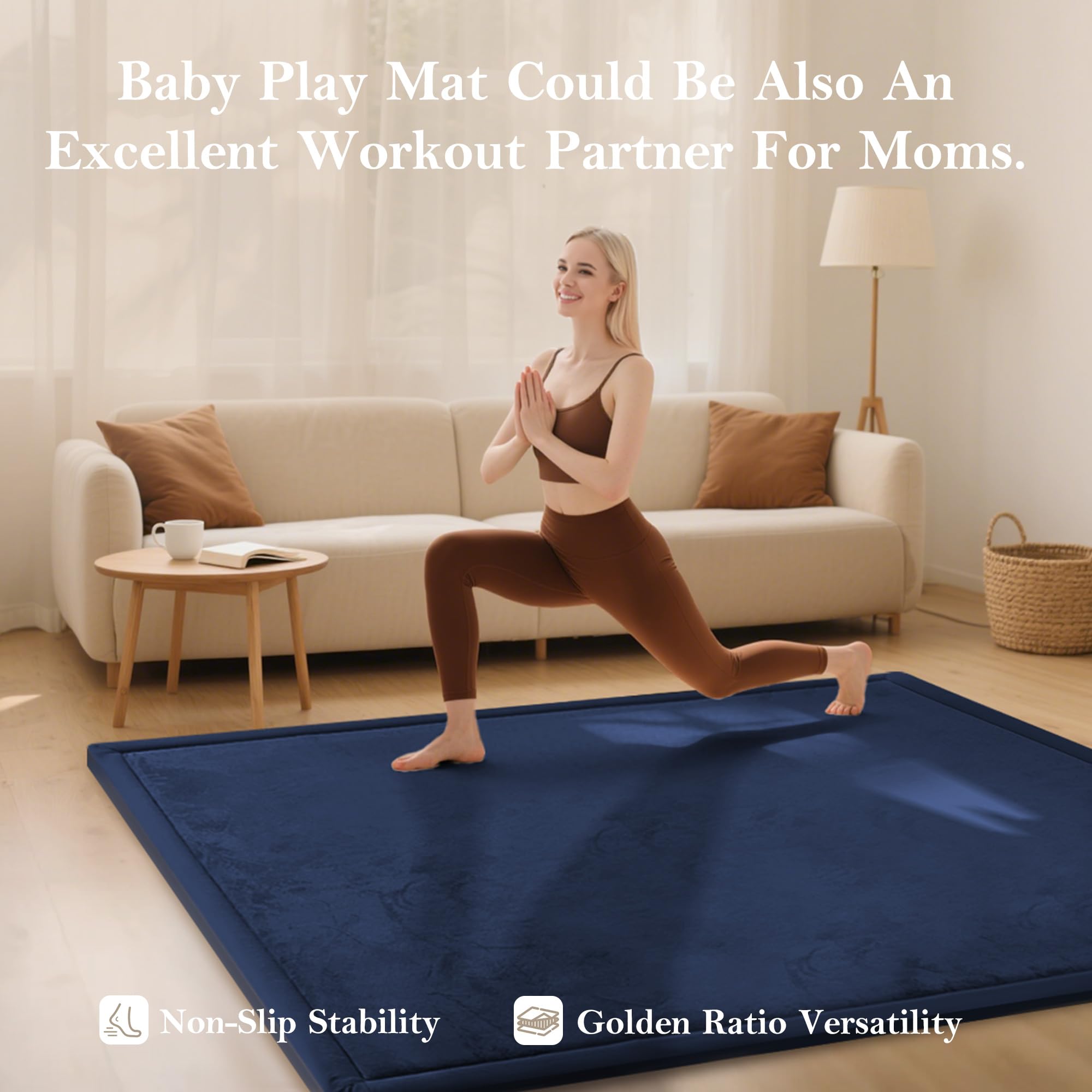 PapaMama coral-fleece surface provides a warm, cozy touch for tummy time.
