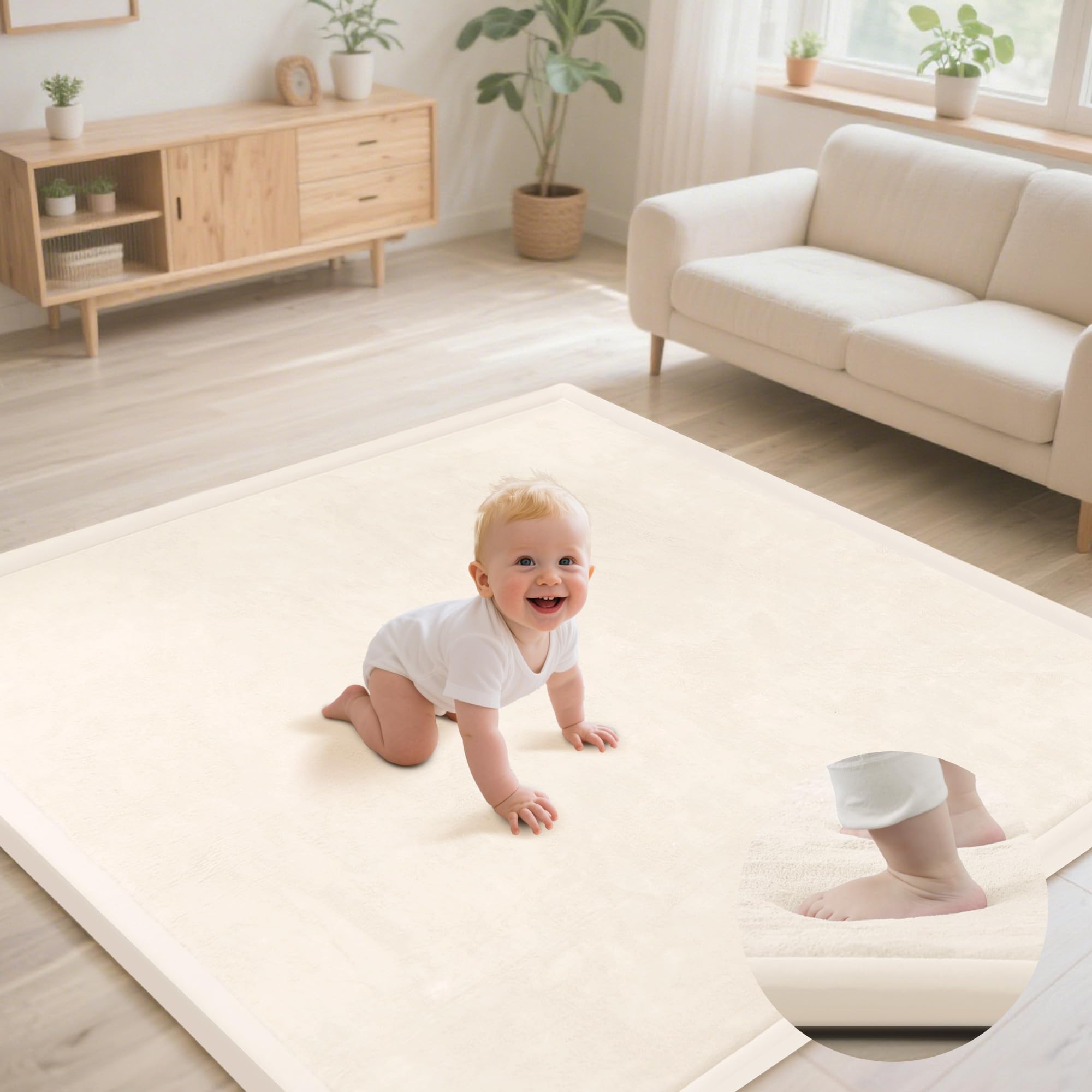 PapaMama baby play mat full view shows large play area for safe exploration.
