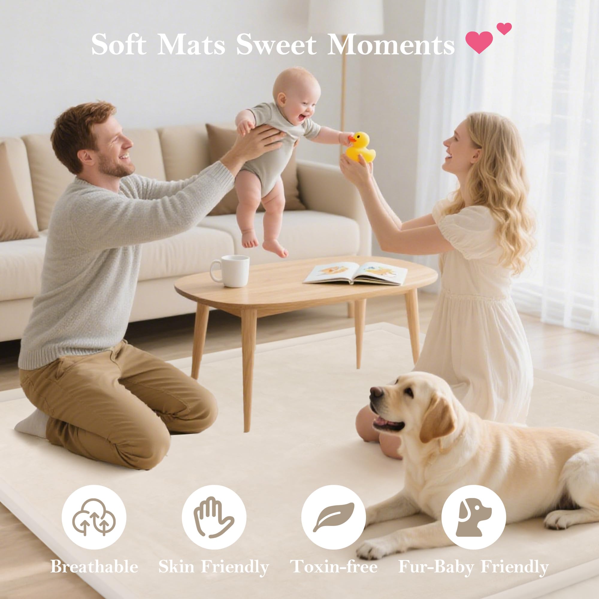 PapaMama memory foam closeup highlights cushioned comfort for crawlers.
