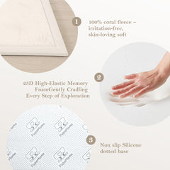 PapaMama non-slip backing keeps mat secure during active play.