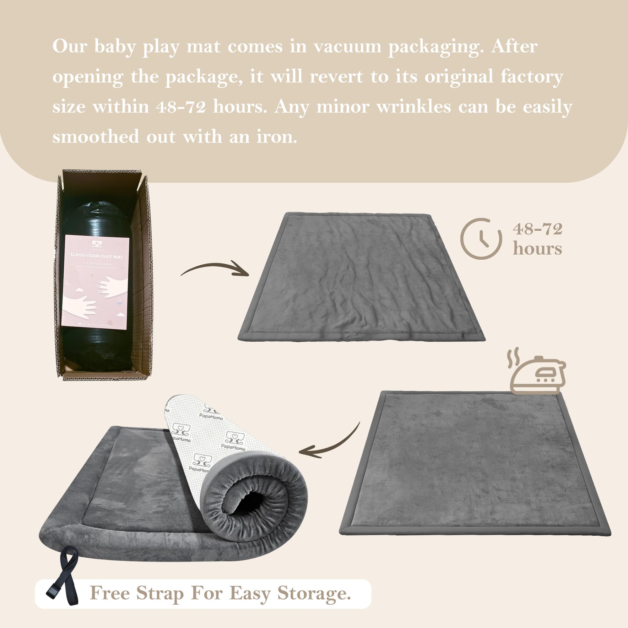 PapaMama Baby Play Mat outdoors-ready use for camping or travel