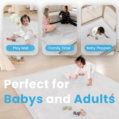 PaPaMat in nursery setup showing generous 28x72 inch play area.