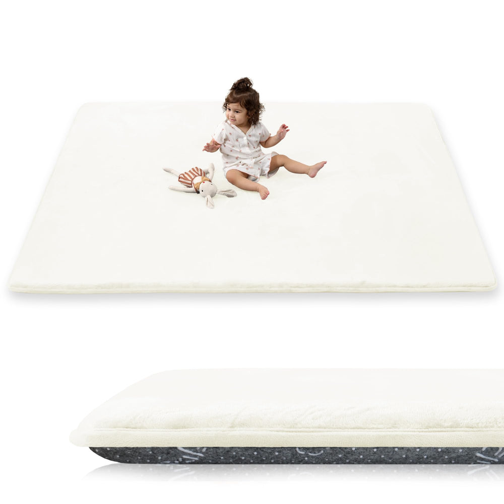 PaPaMat 1.5-inch thick cream mat, plush cushioning for tummy time