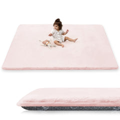 PaPaMat 1.5-inch thick play mat cushioning for plush tummy time and crawling.