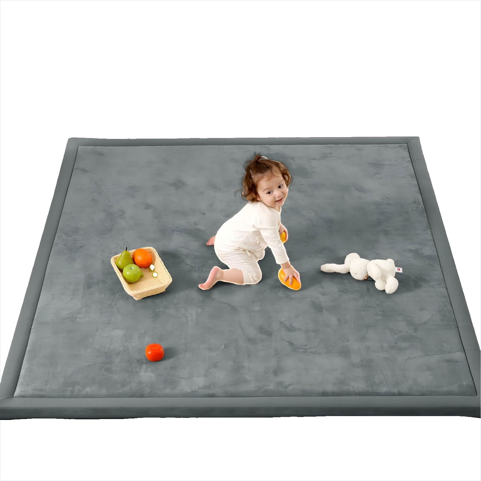 PaPaMat 13inch thick cushioned play mat close-up shows soft padding for knees