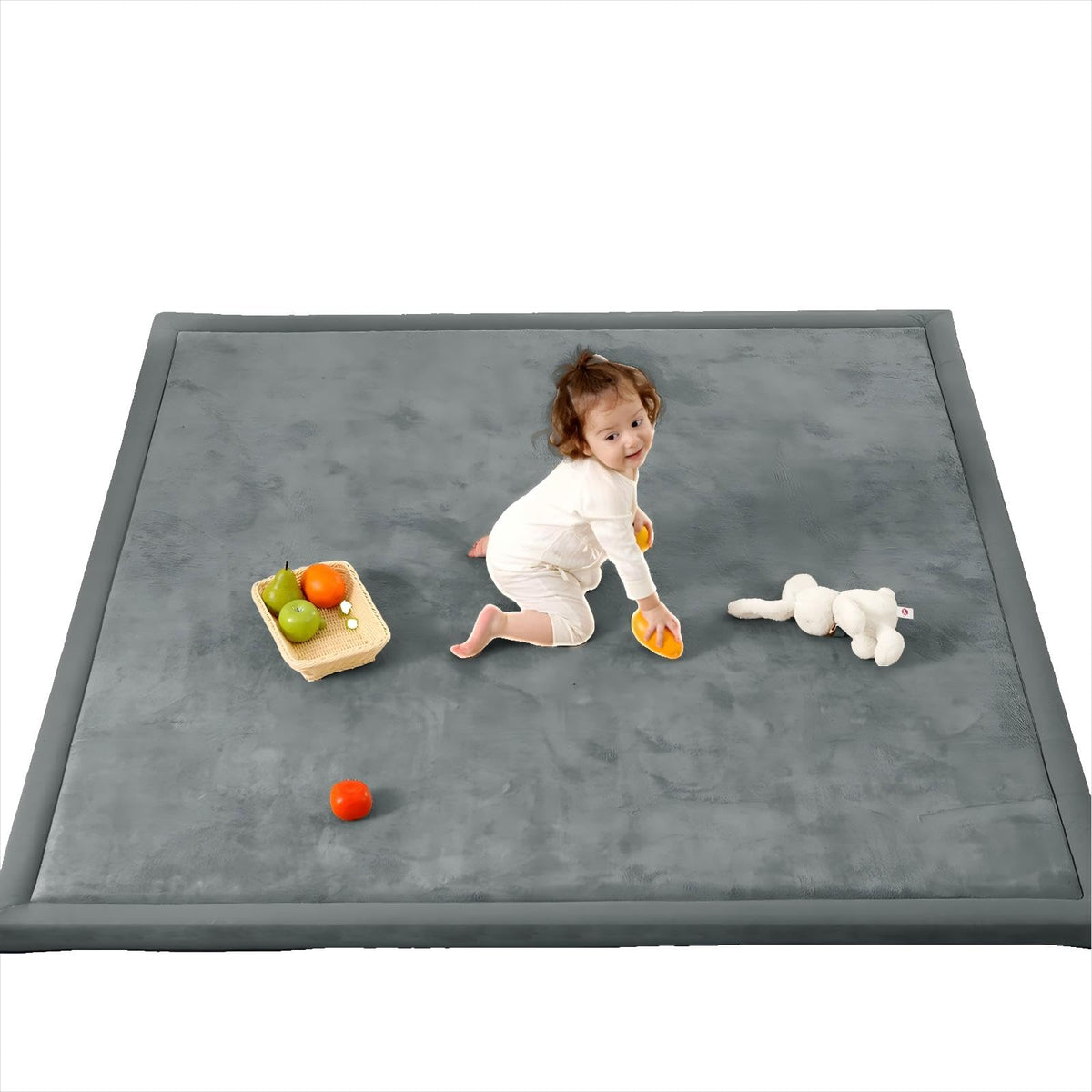 PaPaMat 13inch thick cushioned play mat close-up shows soft padding for knees
