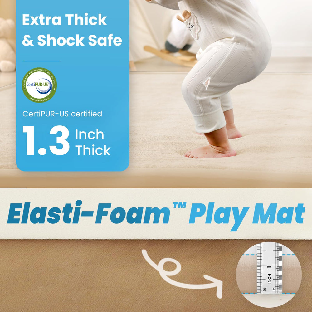 PaPaMat 50x50 play mat on the floor, versatile for crawling and play.