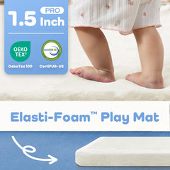 PaPaMat 59x79 cream play mat spread demonstrates a wide safe play area for babies.