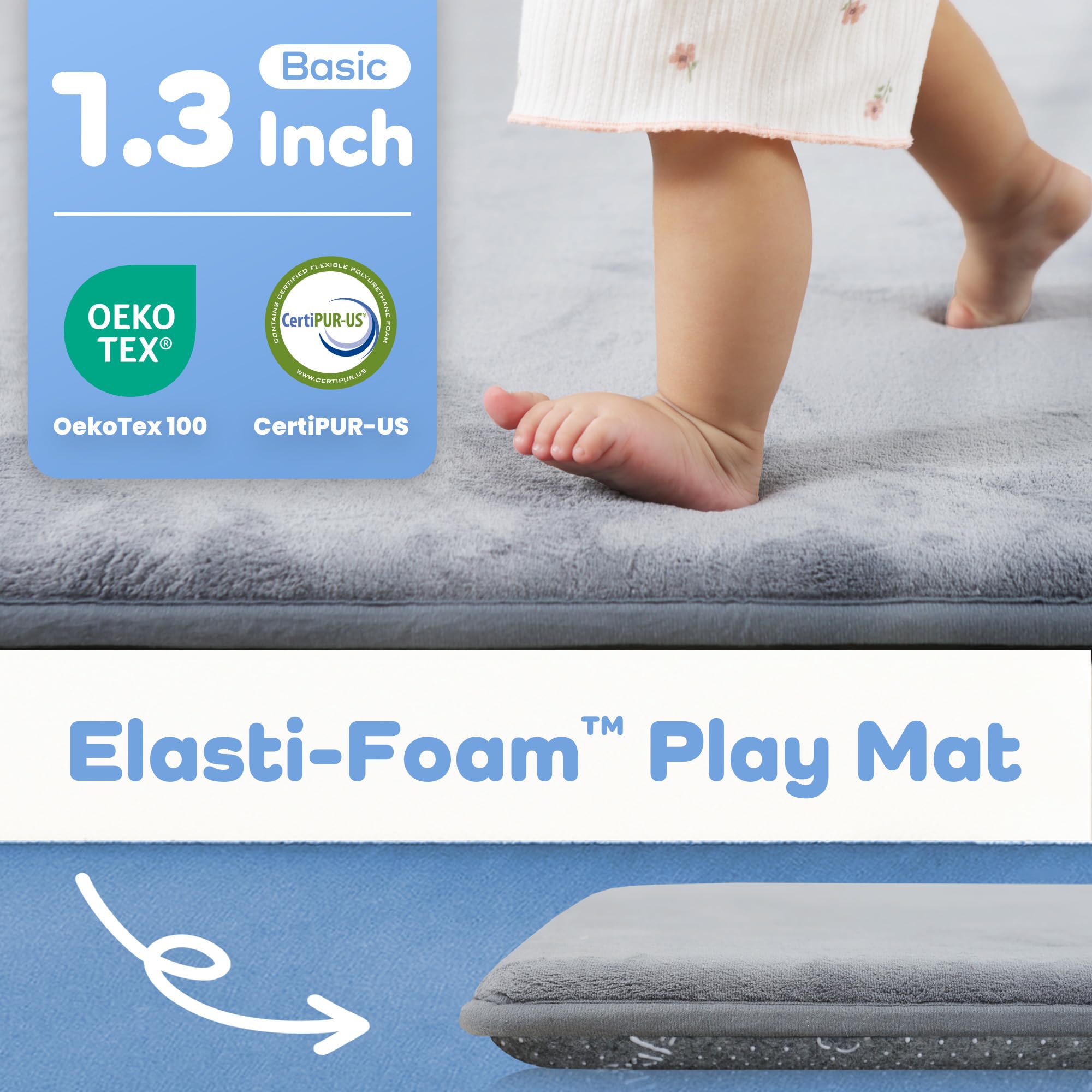 PaPaMat anti-slip backing helps keep the mat secure on wood and tile floors.