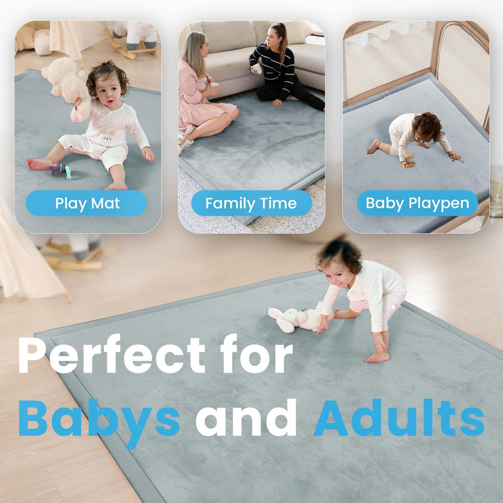 PaPaMat anti-slip bottom design keeps the mat steady during active play.