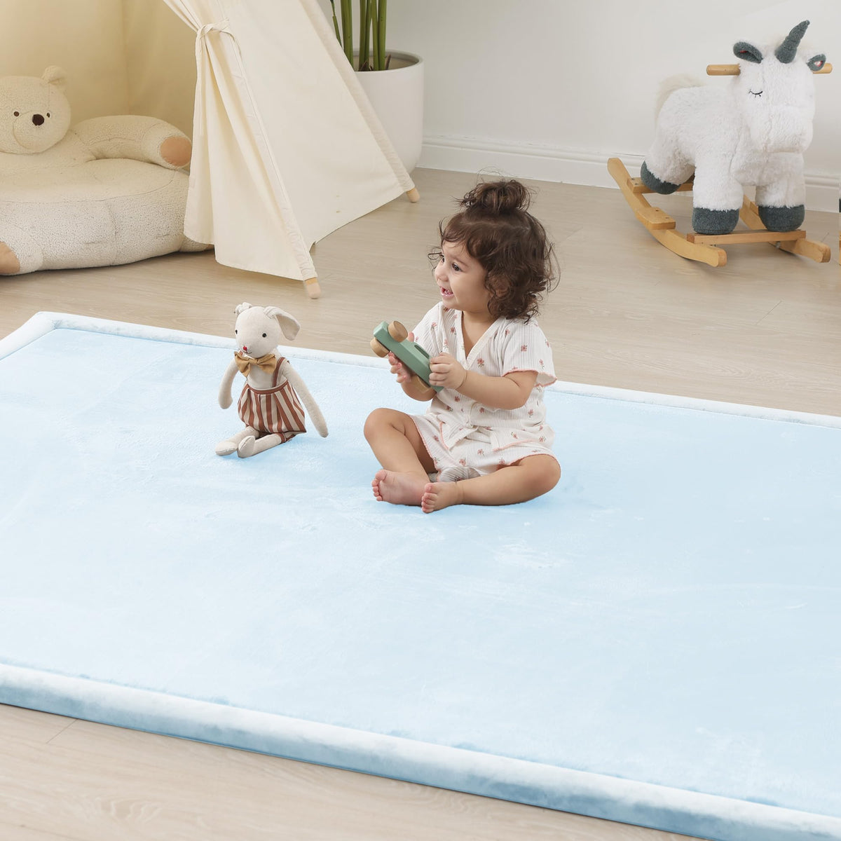 PaPaMat baby play mat foam-thick cushioning supports tummy time.