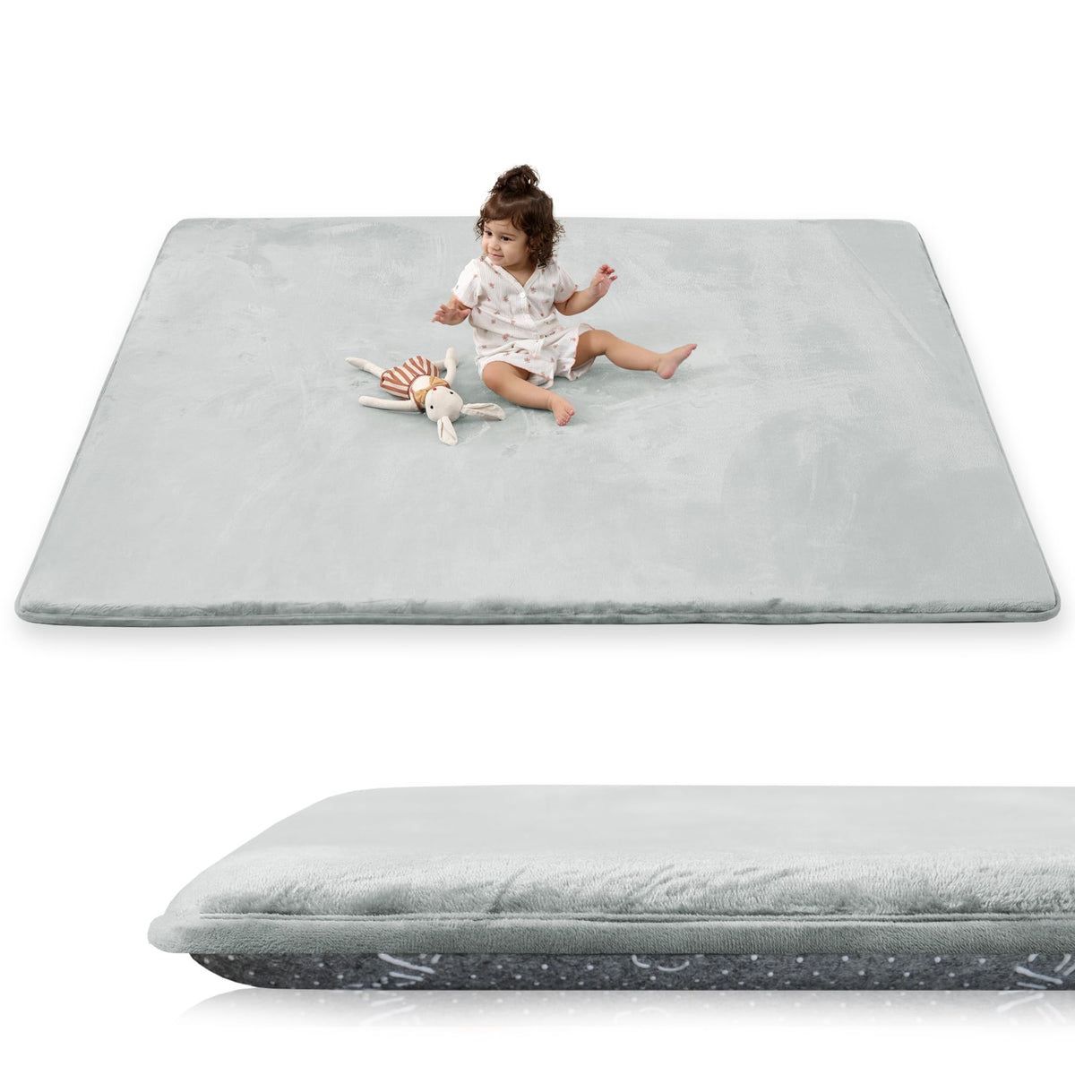 PaPaMat baby play mat with soft flannel surface for cozy floor time