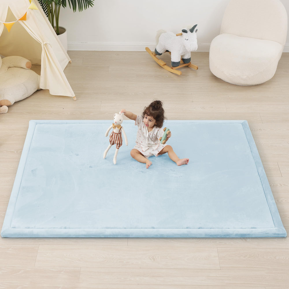 PaPaMat blue-colorway-in-use creates a vivid, kid-friendly play zone.
