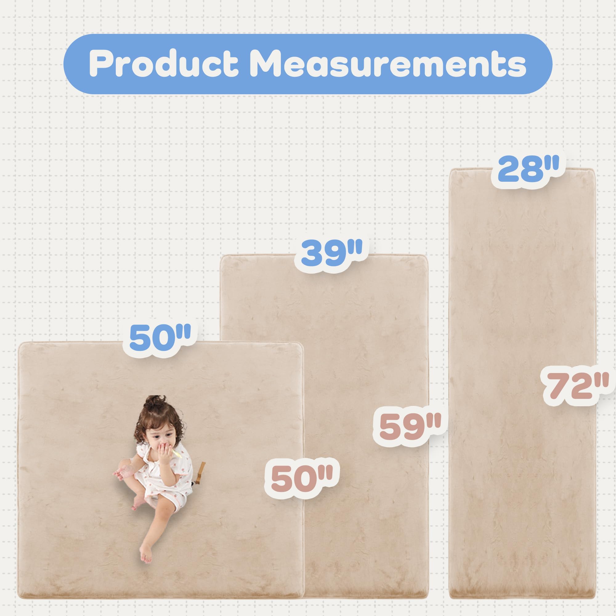PaPaMat friendly cushioning supports babies and toddlers during crawling and standing play.