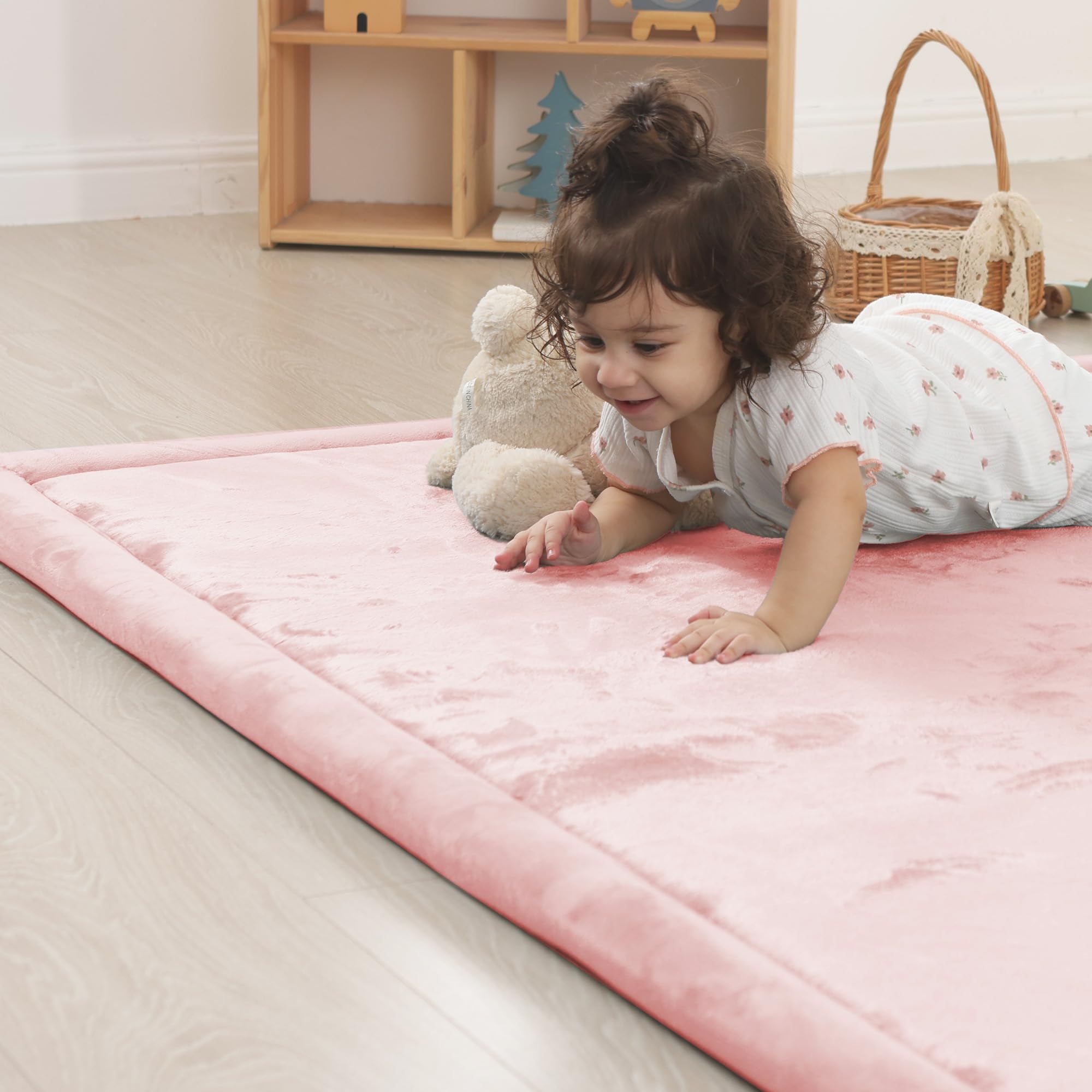 PaPaMat easy-care pink mat, creases relax with steam or ironing