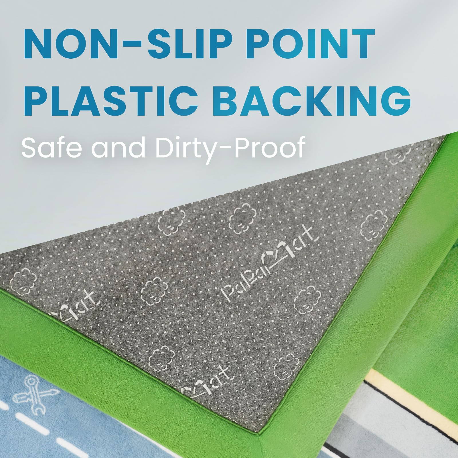 PaPaMat easy-clean surface makes maintenance quick after active playtime.